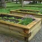 Our two new raised beds for herbs