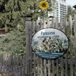 Sign showing Parkview Neighbourhood Garden